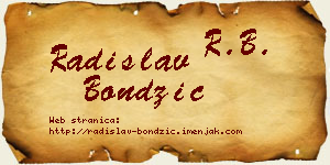 Radislav Bondžić vizit kartica